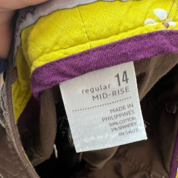 Old Navy Brown Mid Rise Utility Pants Size 14 Regular Cotton Stretch Cargo Trous - Picture 7 of 8